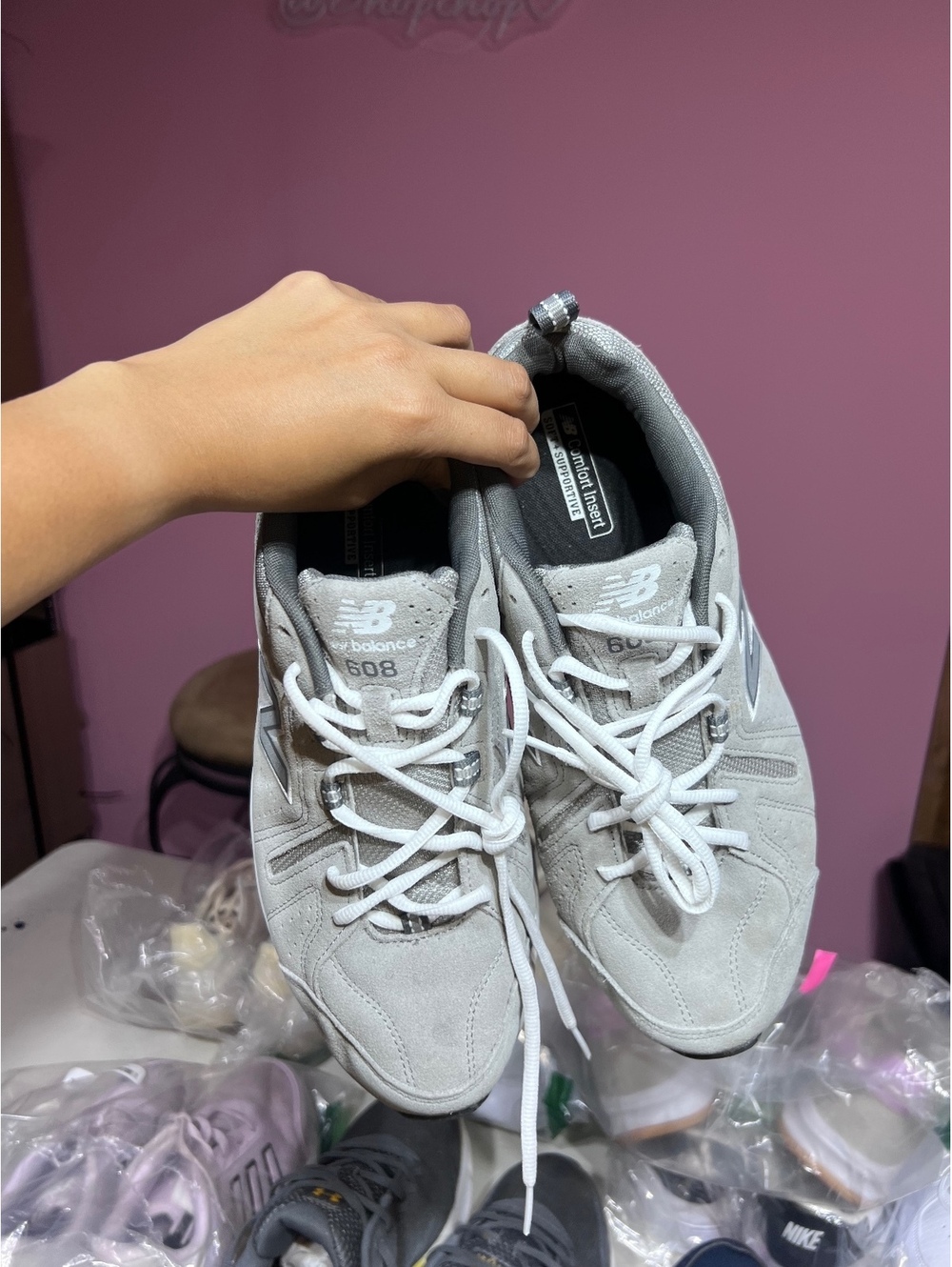 New Balance 608 Gray Suede Athletic Sneakers Men's Size 10 - Picture 3 of 6